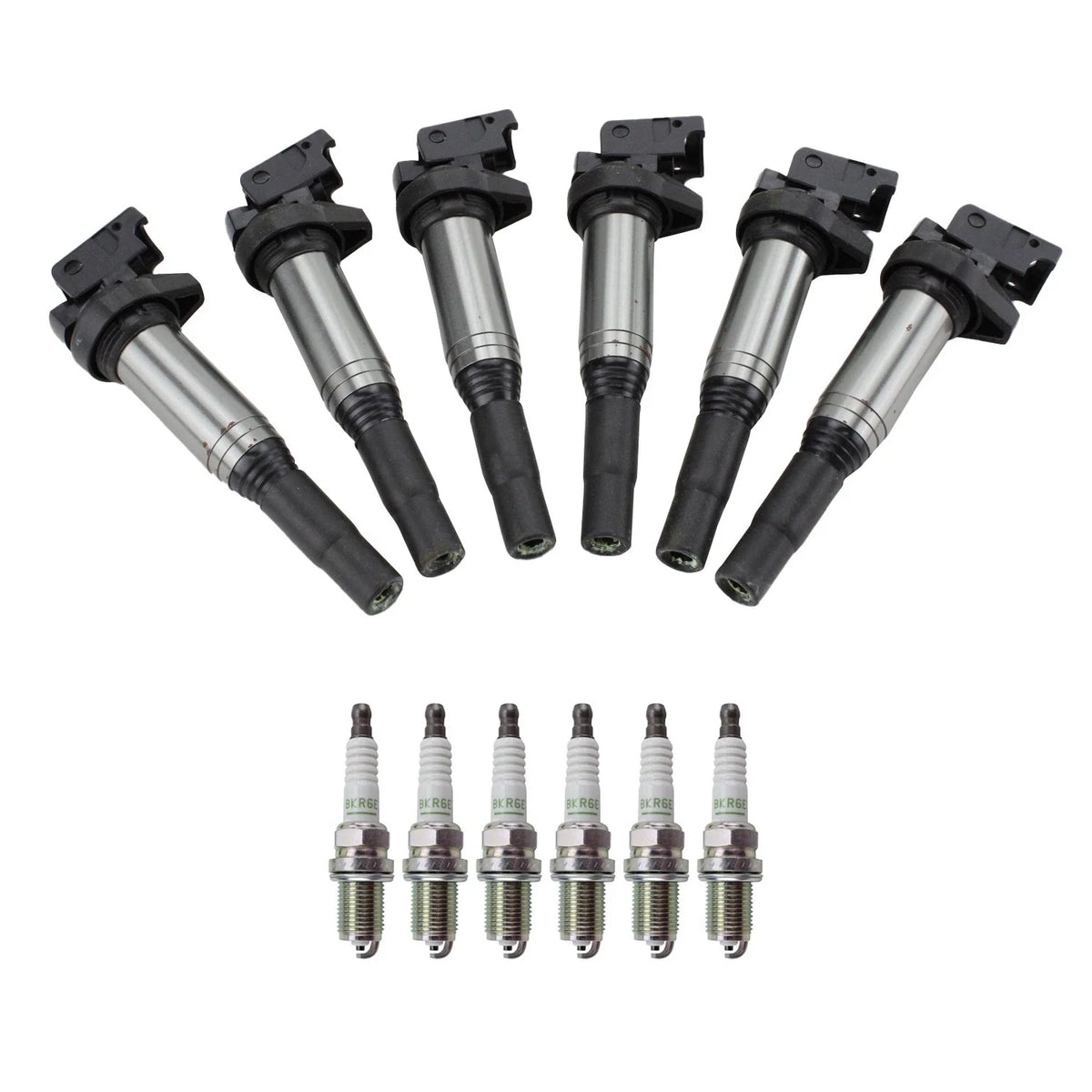 NGK Ignition Coil & 6 V-Power Nickel Spark Plugs for BMW E46 E36 E85 E86