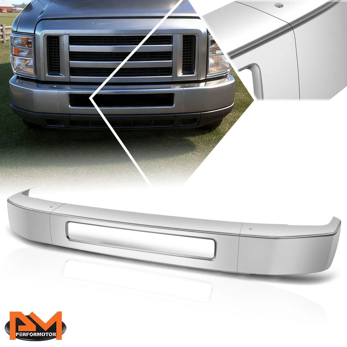 Front Chrome Face Bar Bumper for Ford E-150 E-250 E-350 E-450 2008-2019