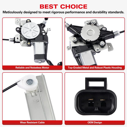 Front Left Power Window Regulator with Motor for Dodge Dakota (2000–2002)