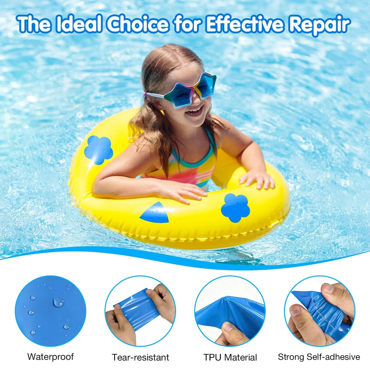TPU Pool Patch Repair Kit for In-Ground & Above-Ground Pools