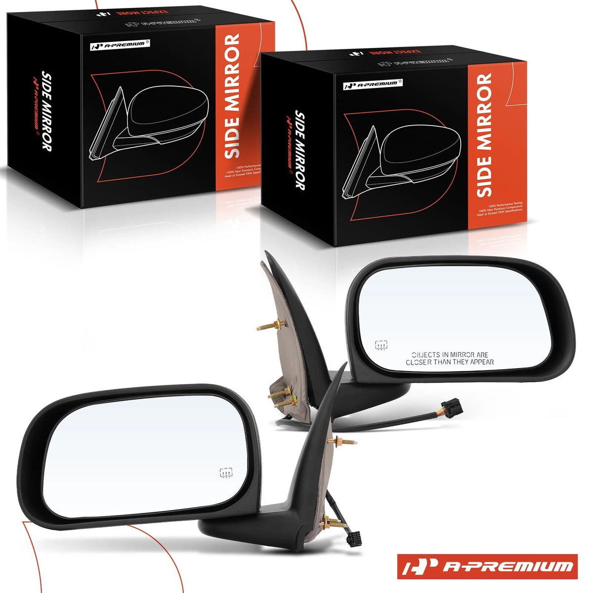 2X Power Mirrors for Dodge Durango (2004–2009) - 55077400AM, 55077400AC, CH1321217, CH1320217