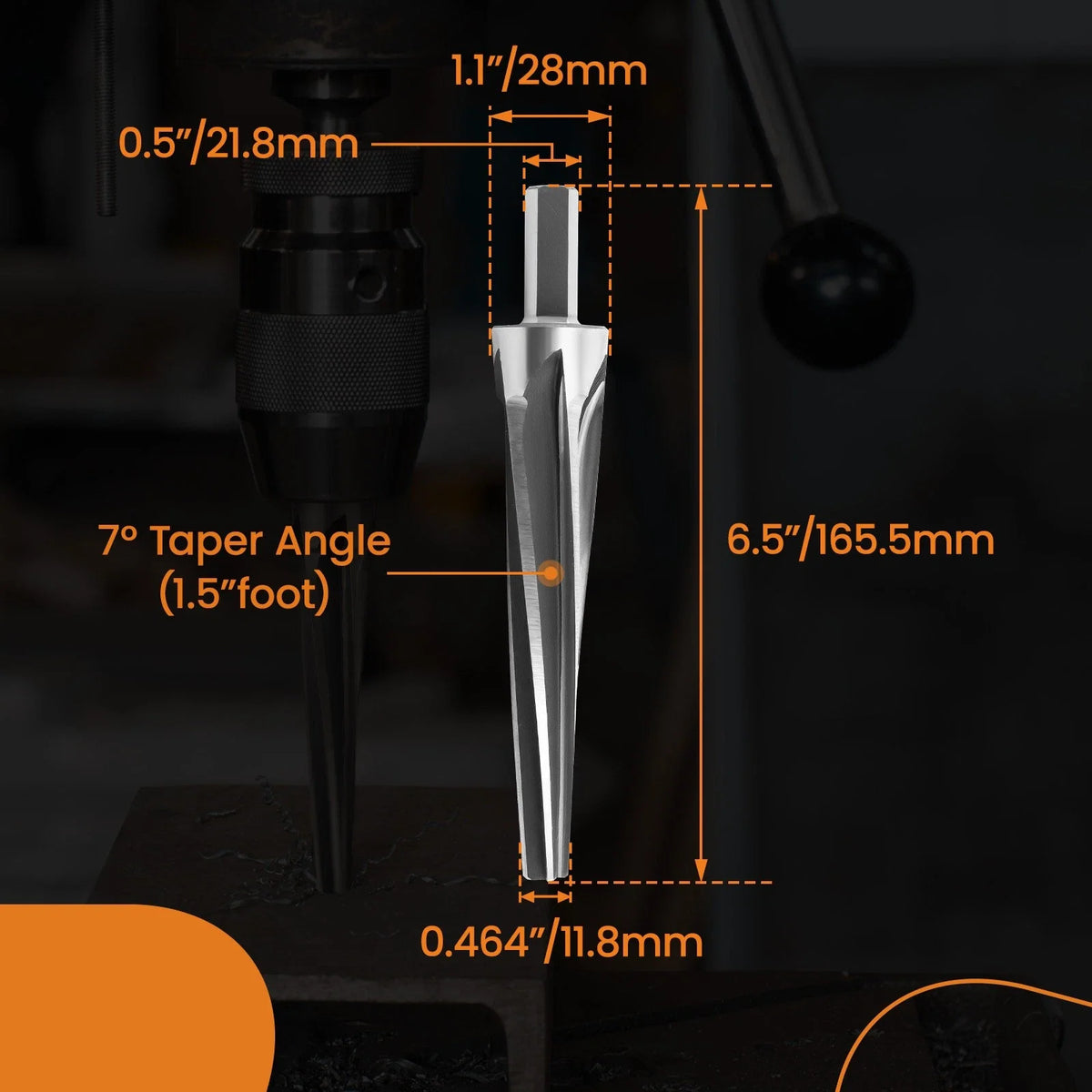 Tapered Ball Joint Tie Rod Reamer for 7 Degree 1-1/2 (Warranty)