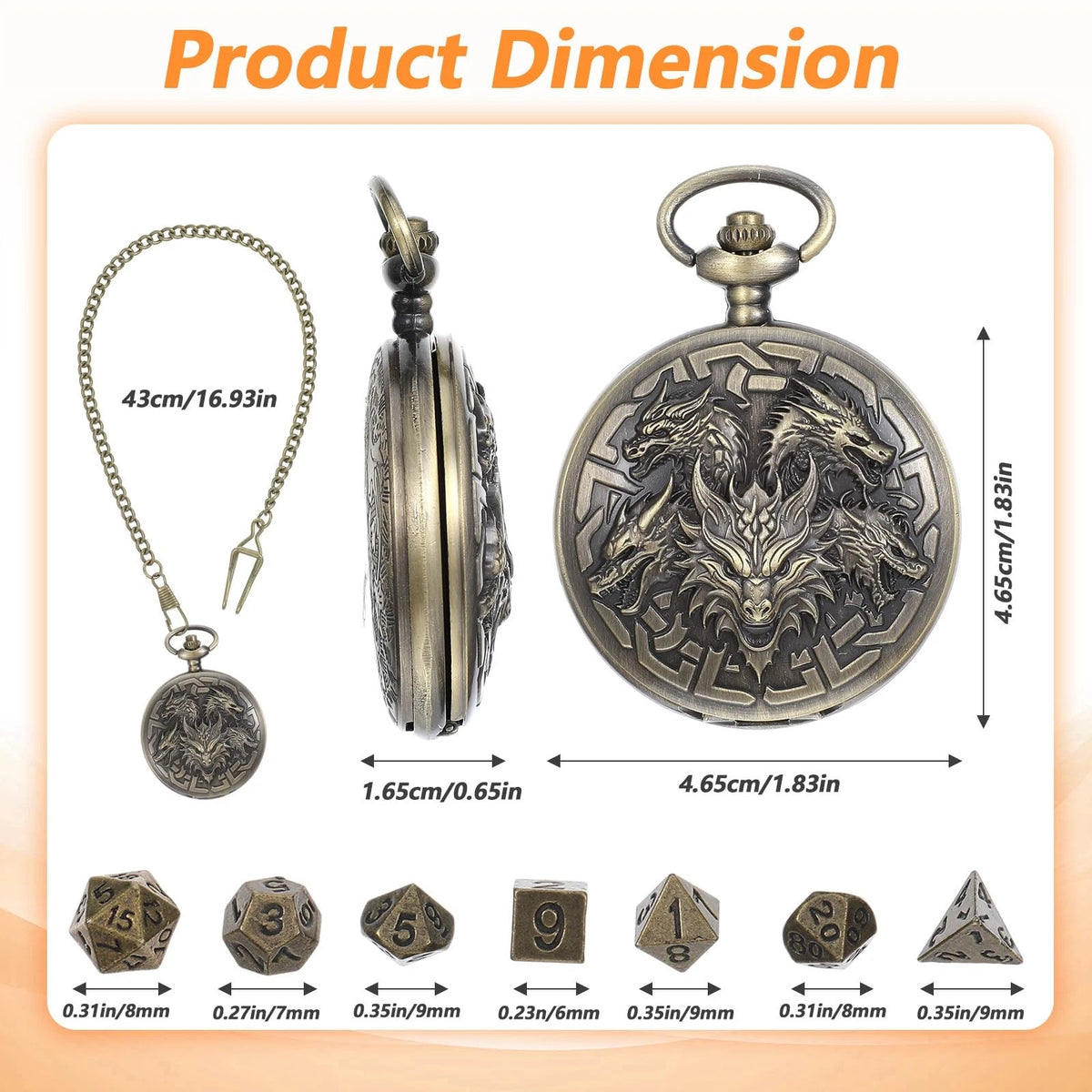 8Pcs Polyhedral Metal DND Dice Set for Dungeons and Dragons