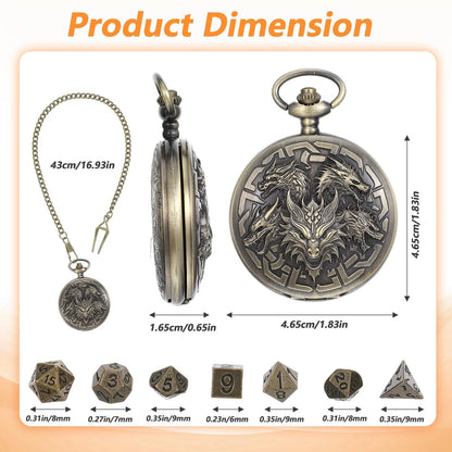 8Pcs Polyhedral Metal DND Dice Set for Dungeons and Dragons