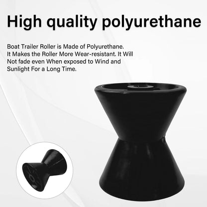 4" Boat Trailer Bow Roller for 1/2" Shaft (Black)