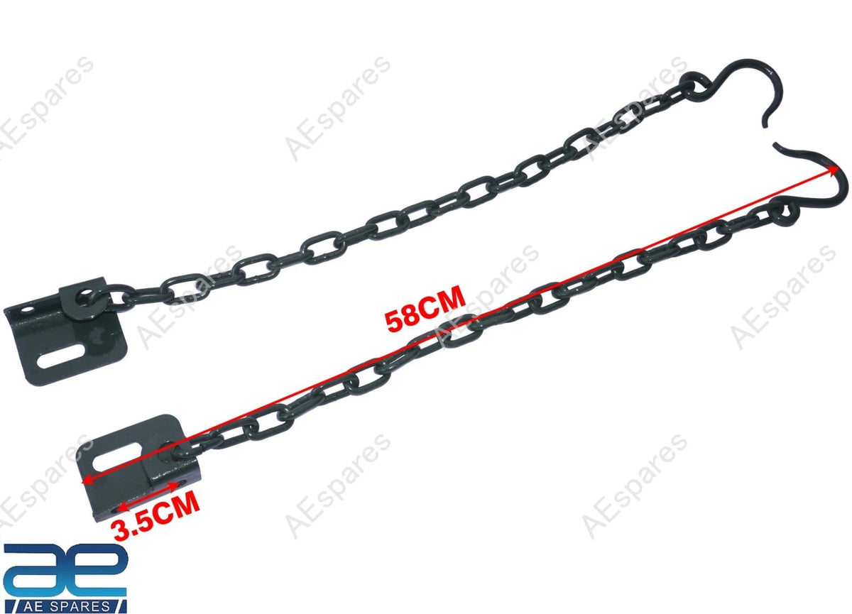 Tailgate Chain with Bracket & Cover Pair for Jeep Willys CJ2A CJ3A CJ5