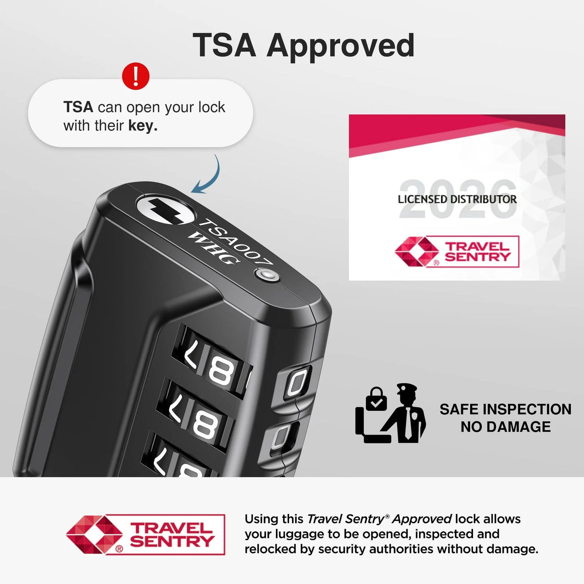 2 Pack TSA Approved Luggage Locks - 4 Digit Combination Travel Cable Locks