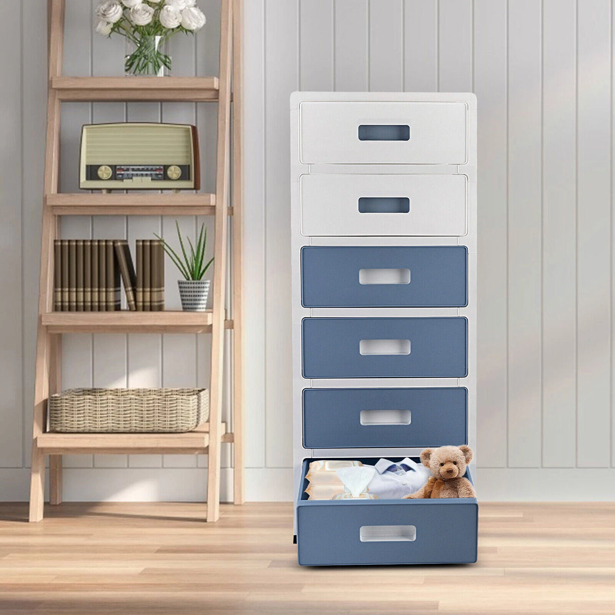 6-Drawer Plastic Organizer for Makeup Bathroom Utility Storage (83.5cm)