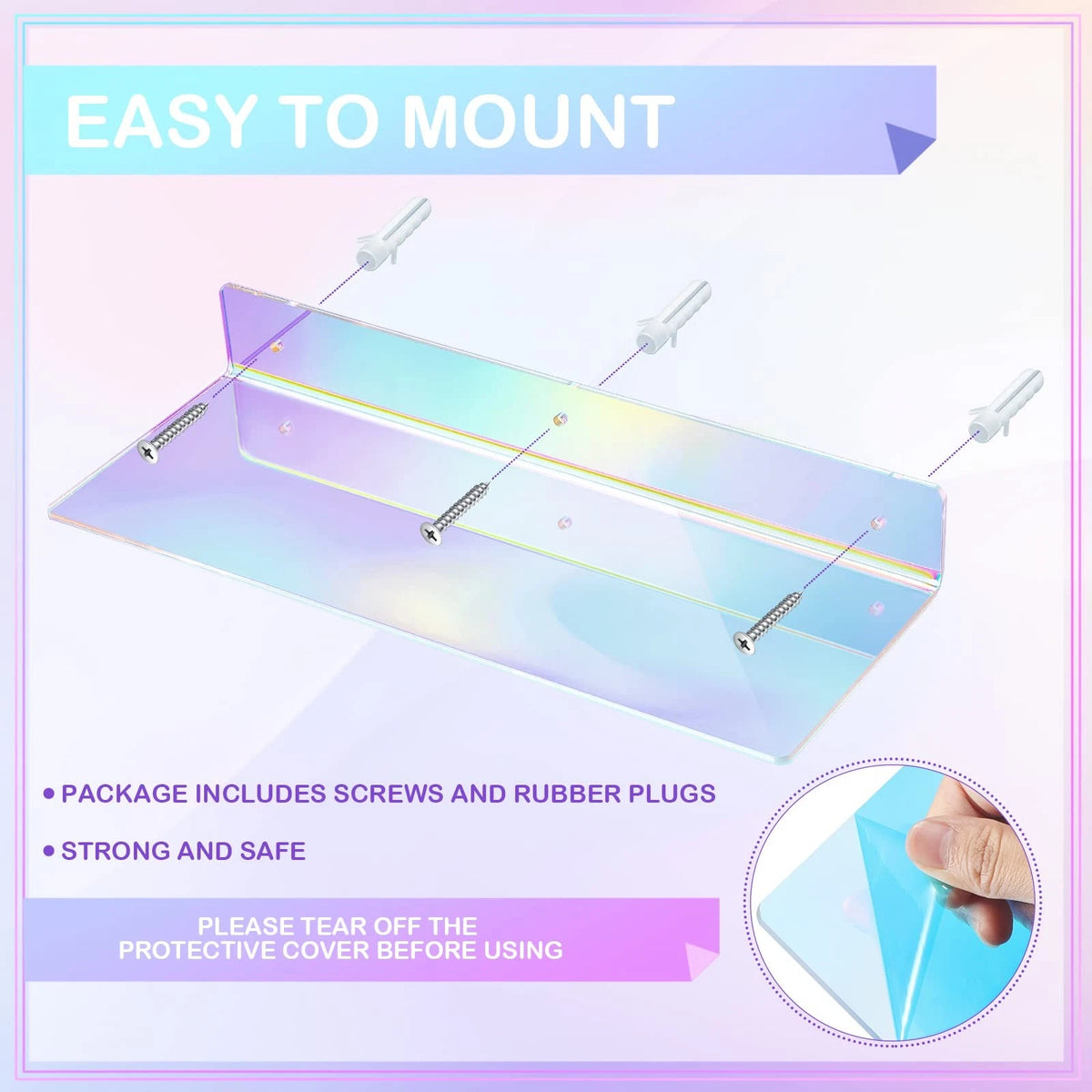 Floating Wall Ledge Bookshelf for