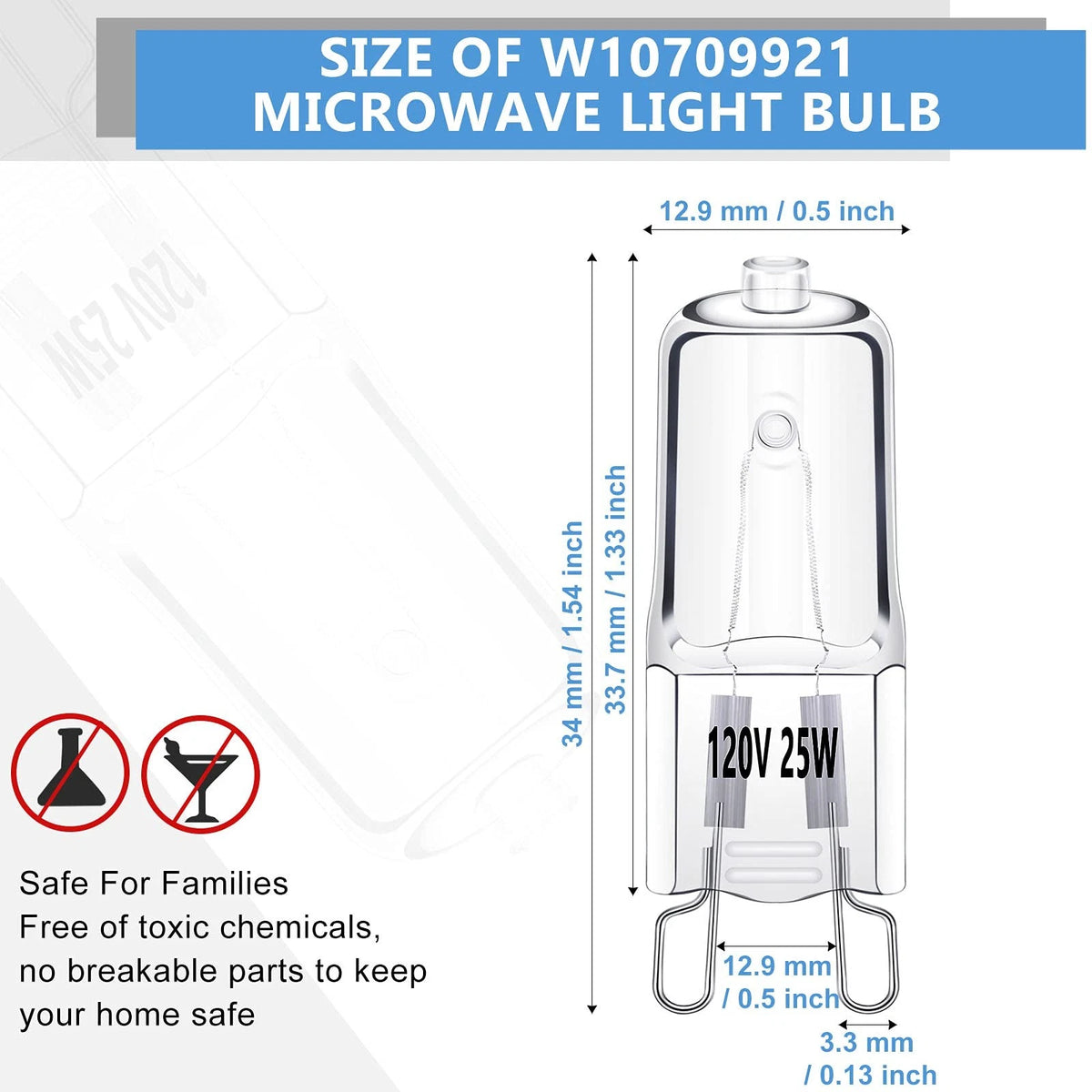 4X W10709921 Microwave Light for (Pack of 1)