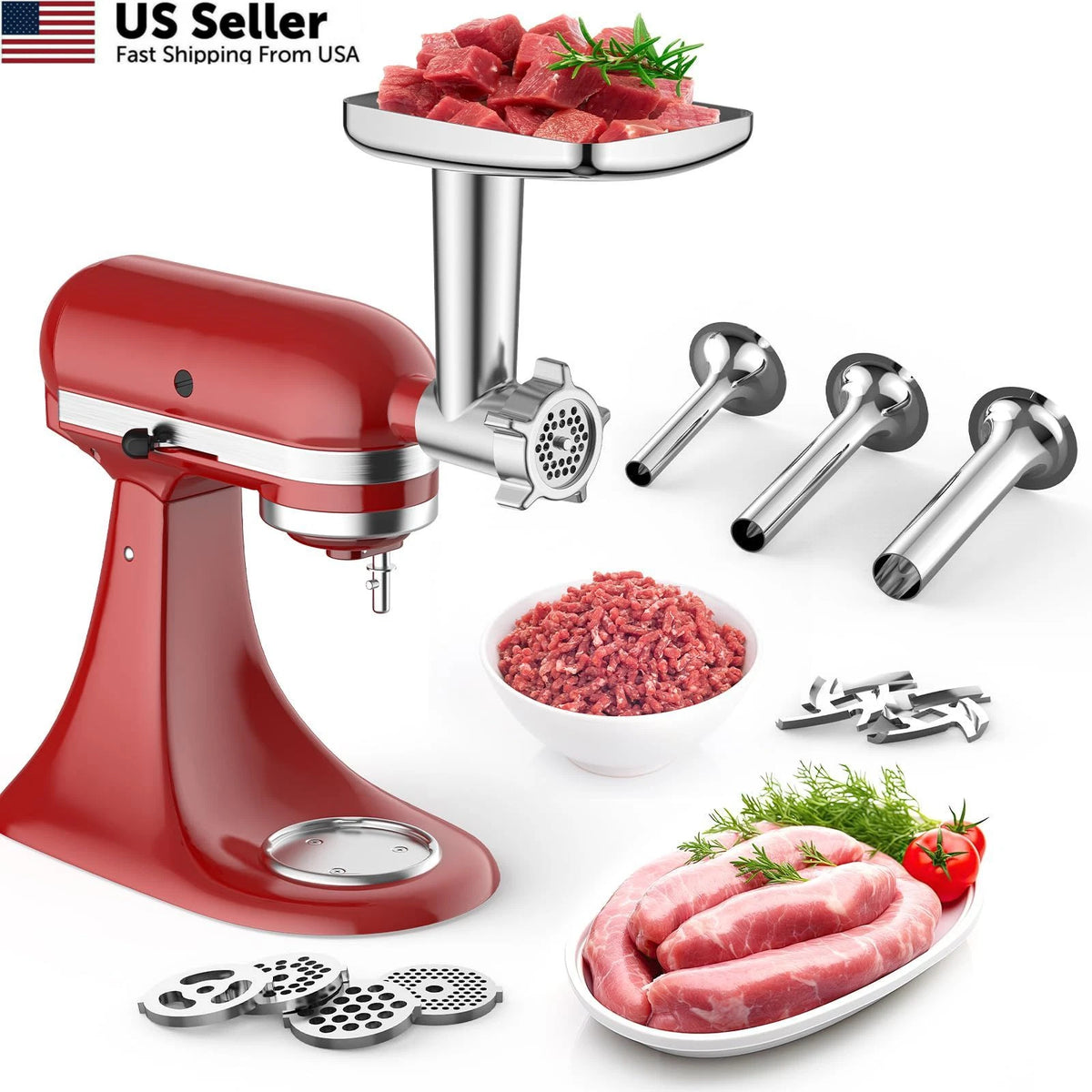 Meat Grinder Attachment for KitchenAid Stand Mixer (Fits All Models)