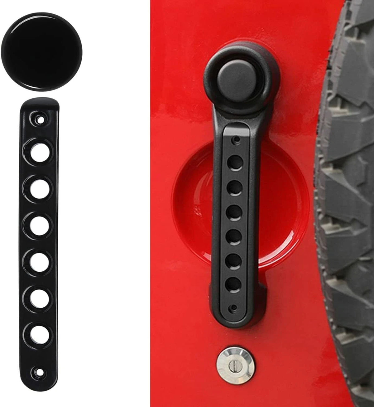 5X Door Grab Handle Cover + Push Button Knobs Trim for Jeep Wrangler JK (2007–2018)