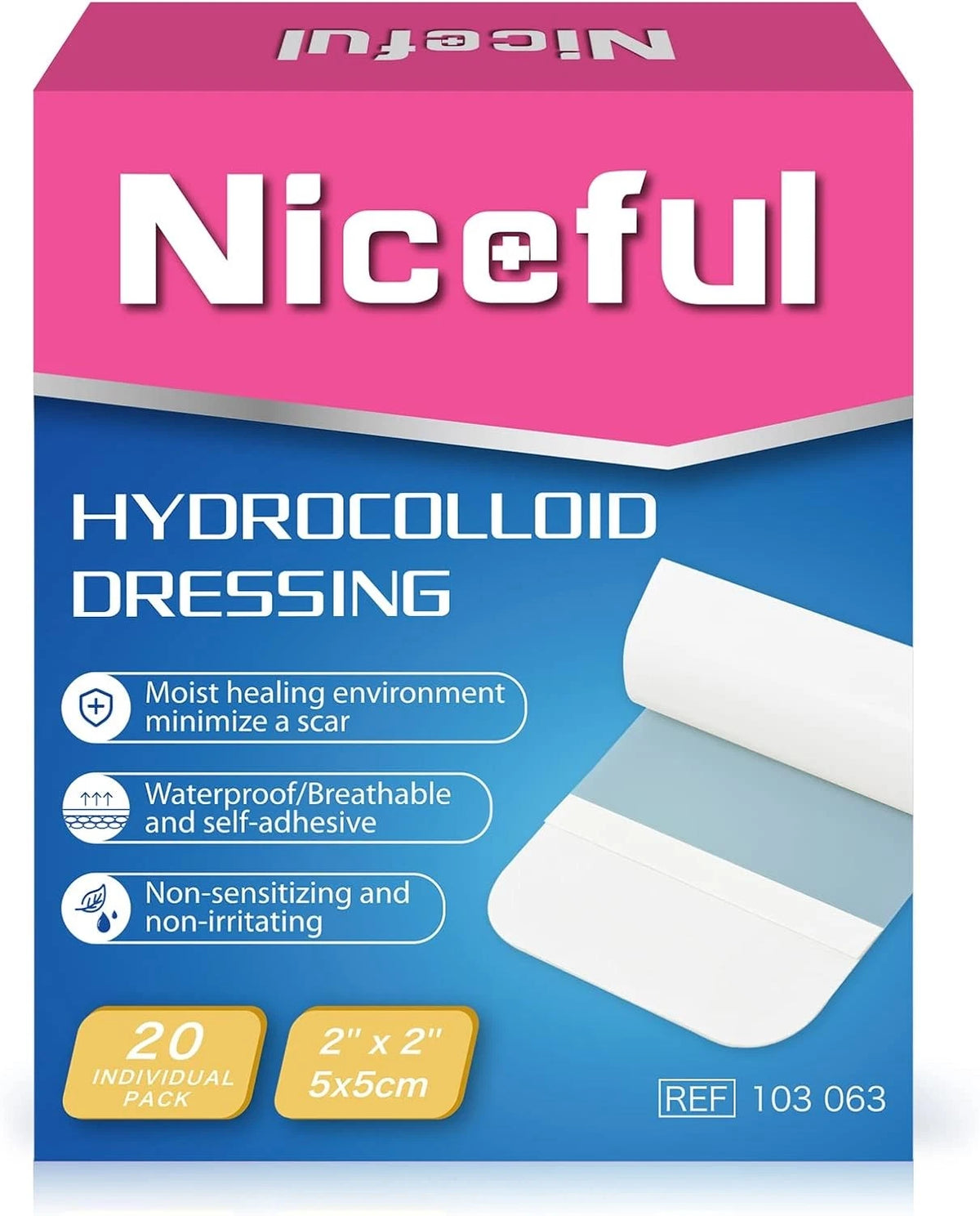 20 Count Hydrocolloid Bandages 2" x 2" Wound Dressing