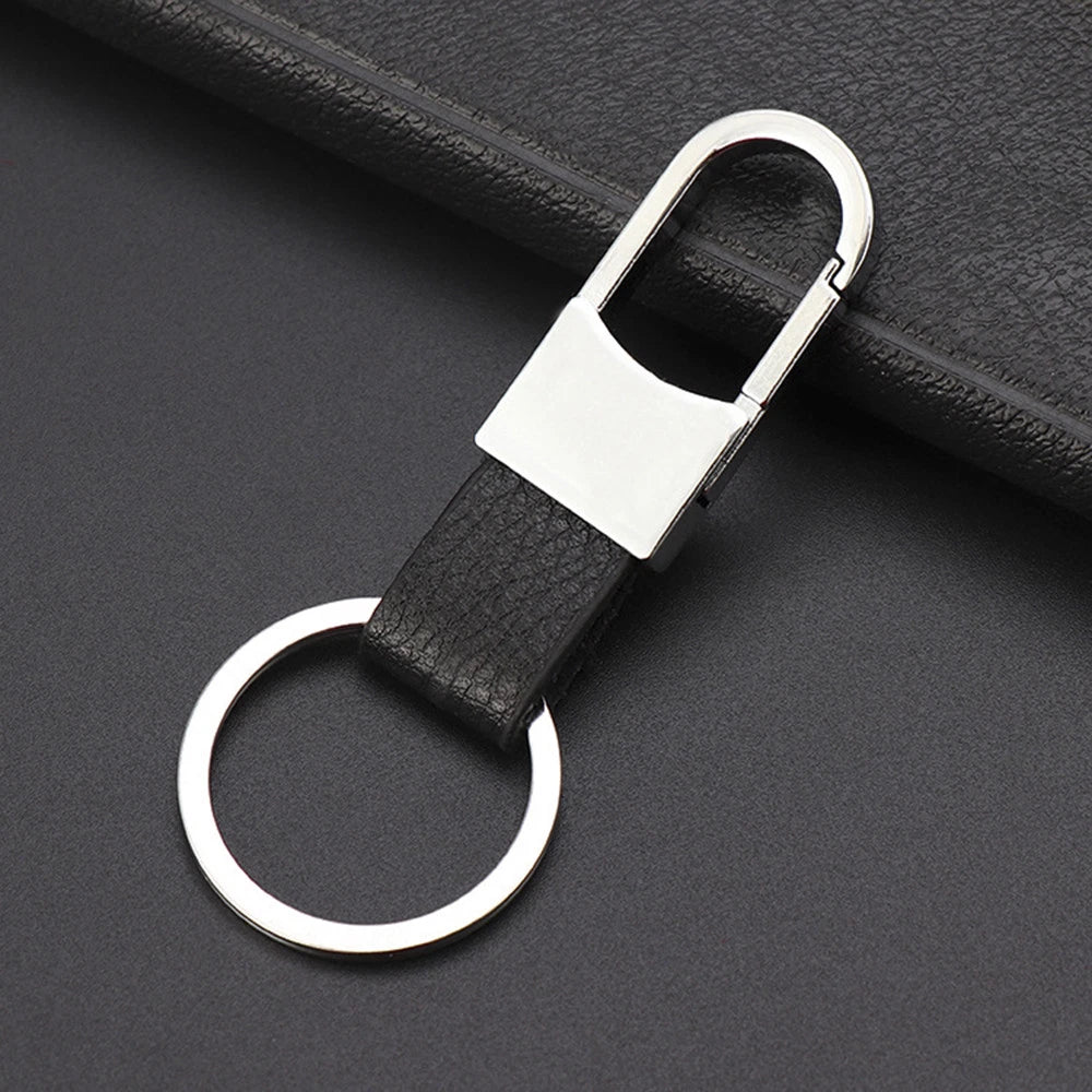 3x Metal Leather Key Chain Ring Fob for Cars