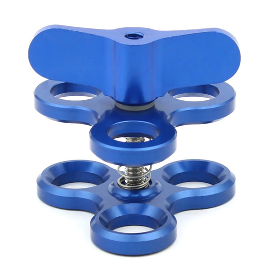 1 Inch Aluminum Alloy Triple Clamp Mount Ball Butterfly Clip for Camera