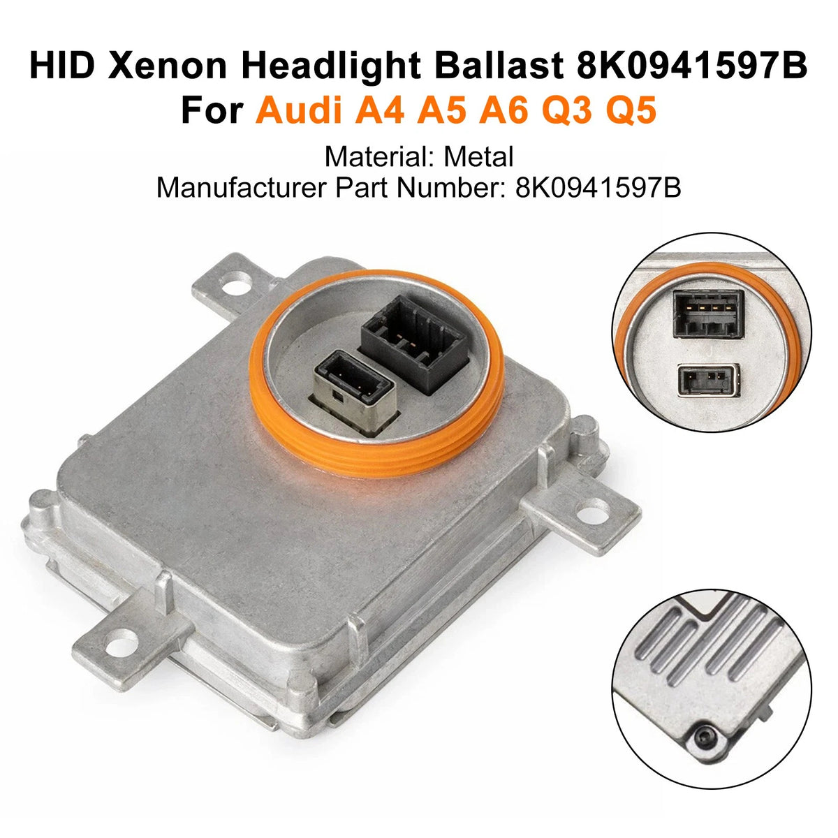 HID Xenon Headlight Ballast for Audi A4 A5 A6 Q3 Q5 (2008–2016) 8K0941597B