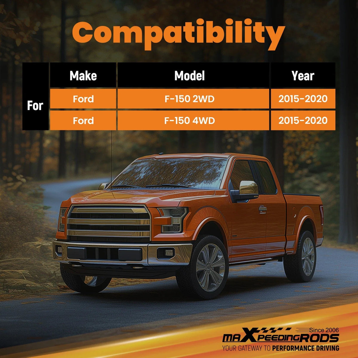 Rear Drop Kit & Shock Set 5" for Ford F-150 2WD/4WD (2015–2020)