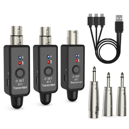 Set of 1 Wireless Microphone Transmitter & Receiver UHF XLR Adapter