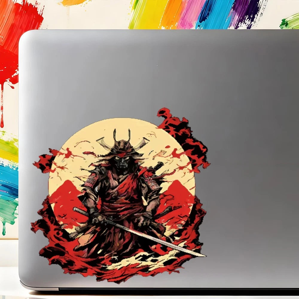 Customizable Bushido Swordsman Sticker for Refrigerator, Wall, Laptop