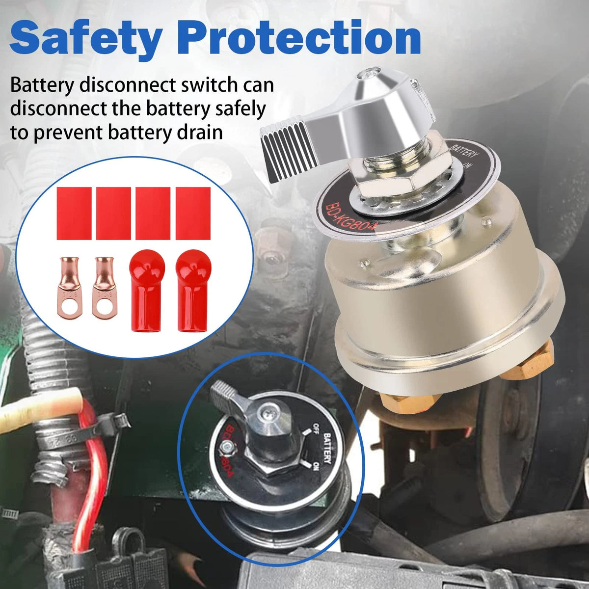 High Current Master Battery Disconnect Switch for Automotive (12-48V)