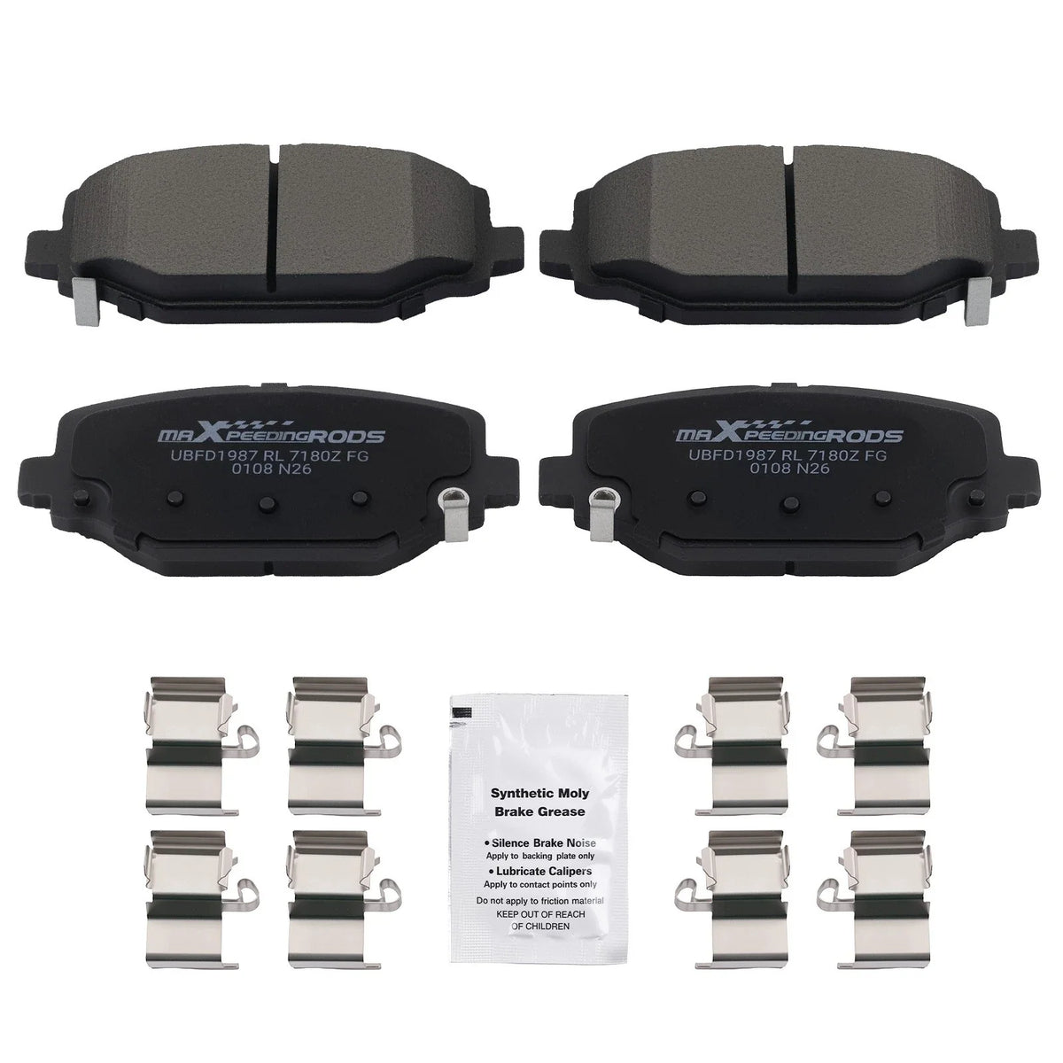Rear Ceramic Brake Pad Set for 2012-2020 Dodge Grand Caravan Journey