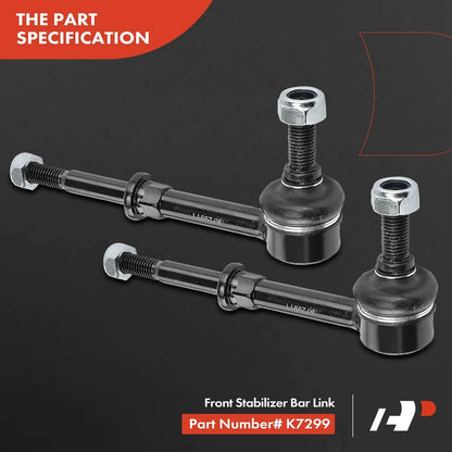 Set of 2 Front Sway Bar Link Tie Rod End Ball Joint for Dodge Ram 2500 3500 (K8388T, ES3249RT, DS1413, DS1308T)