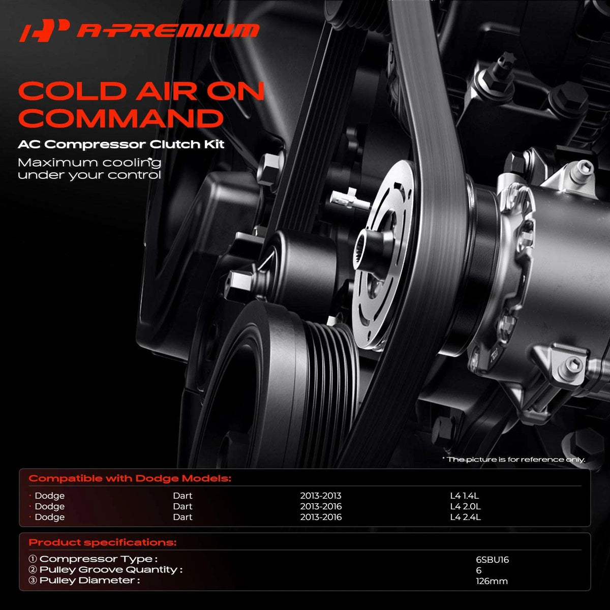 A/C Compressor Clutch Kit for Dodge Dart (2013–2016)