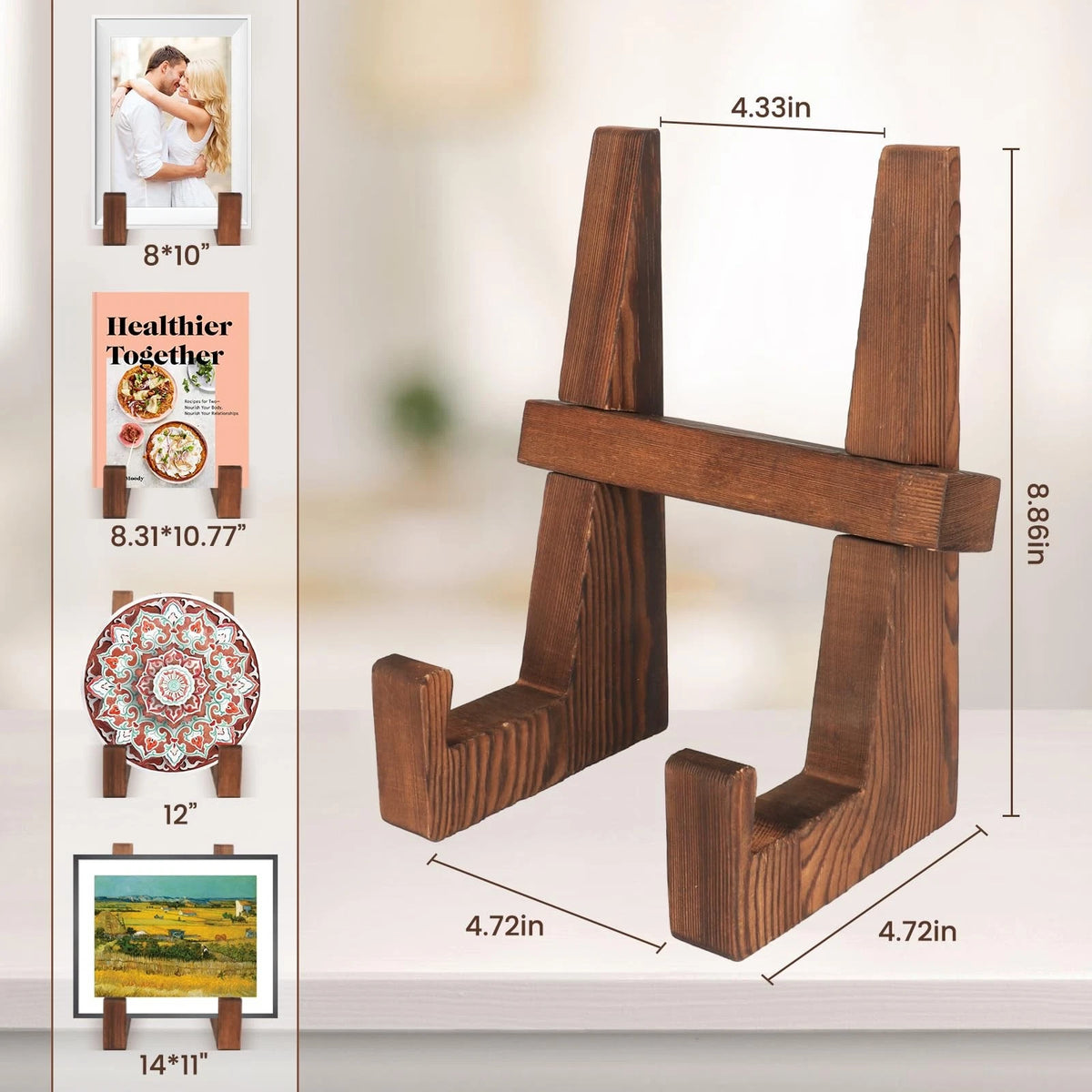 Wooden Plate Stand for Display (8.8 Inch)
