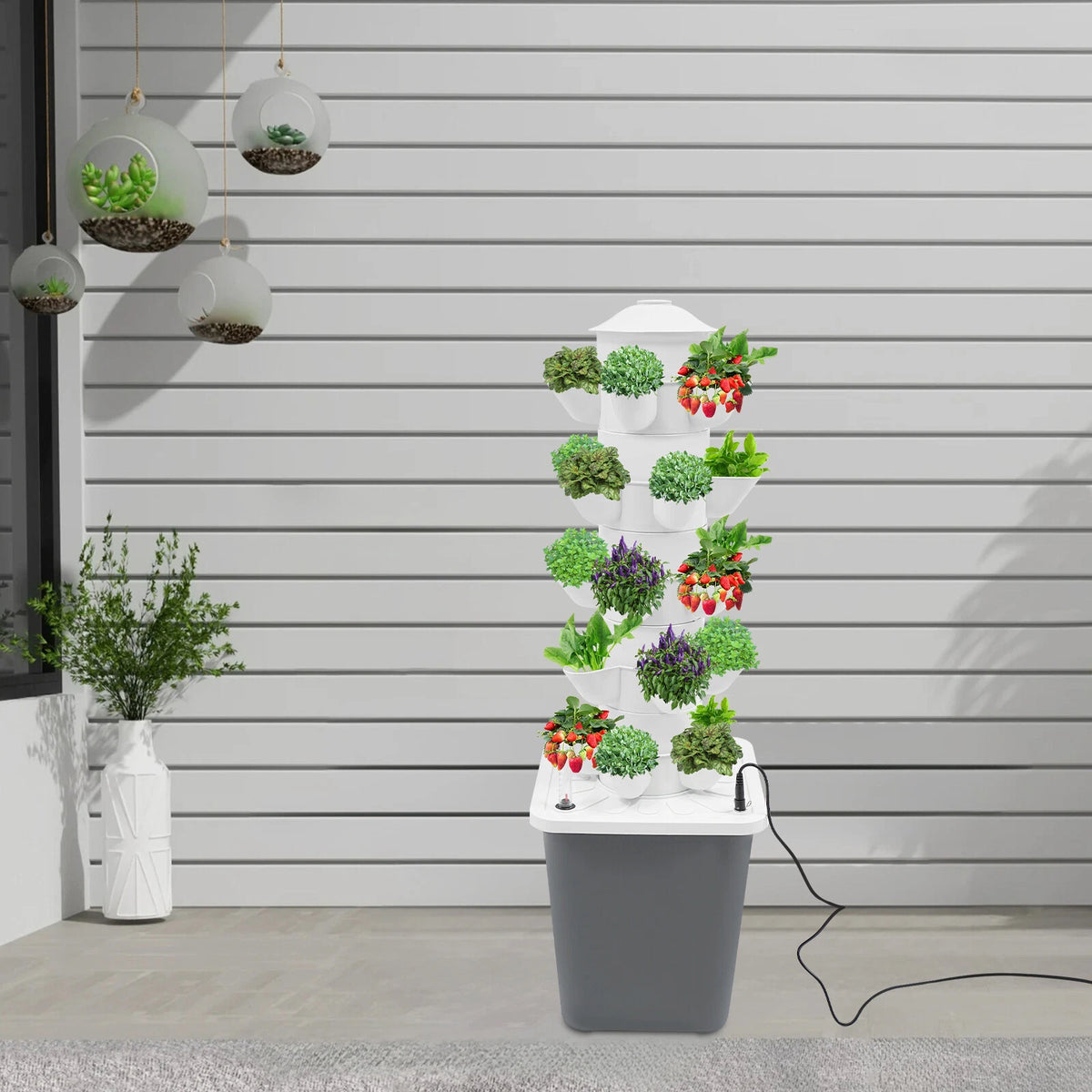 Vertical Hydroponic Garden Tower System 5 Layer 25 Pots (100-240V)