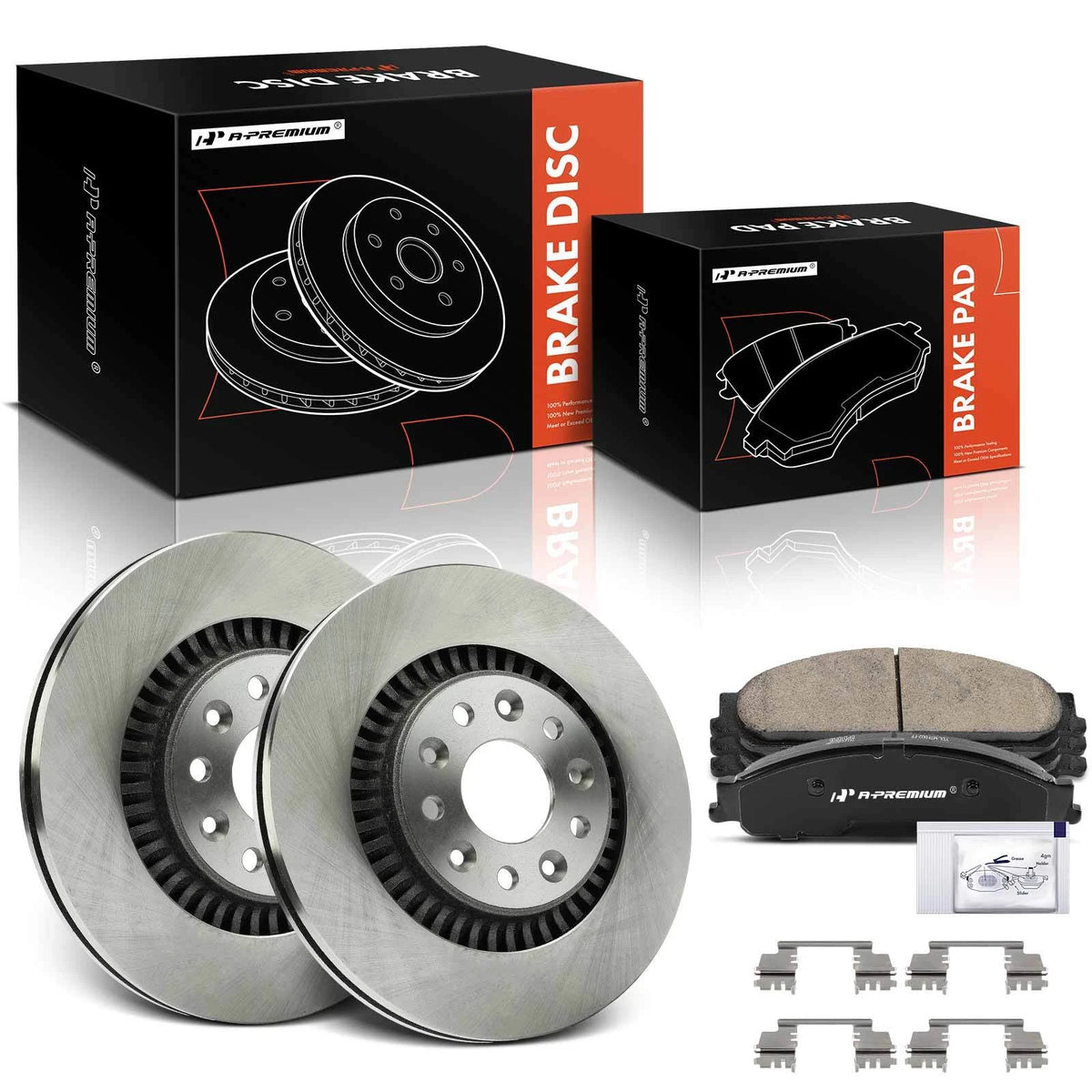 Set of 2 Front Disc Brake Rotors & Ceramic Pads for Ford Taurus (2008–2009) - 10310700, BP1070C, R-54157