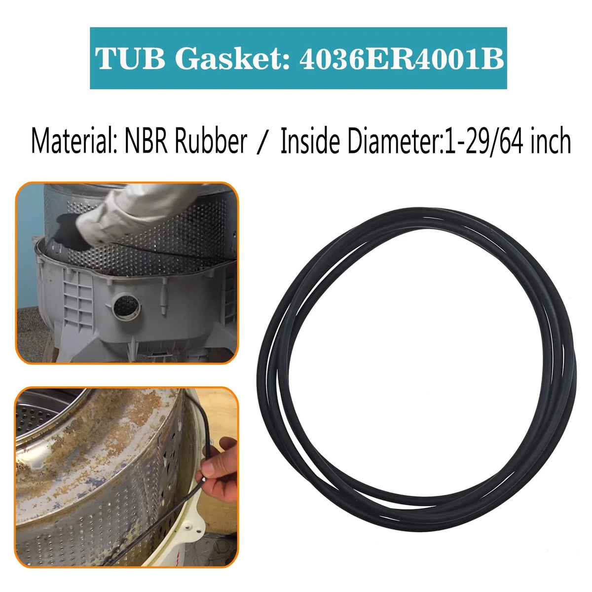 Front Load Washer Tub Bearings and Seal Kit for LG Black