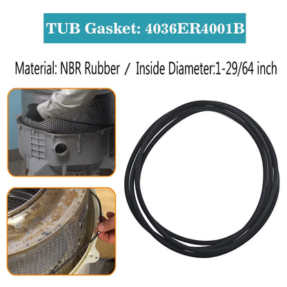 Front Load Washer Tub Bearings and Seal Kit for LG Black