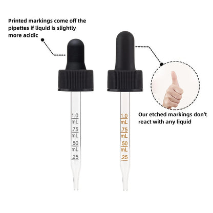 3 Pack 1oz Clear Glass Dropper Bottles
