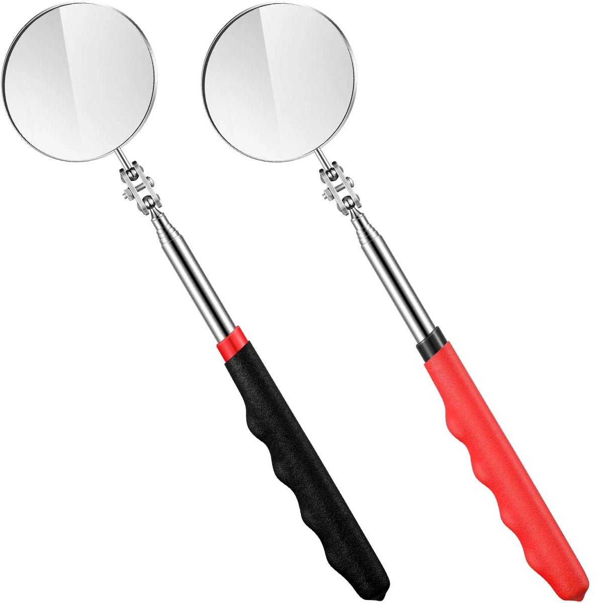 2 Telescoping Inspection Mirrors for Mechanics (50mm Round)