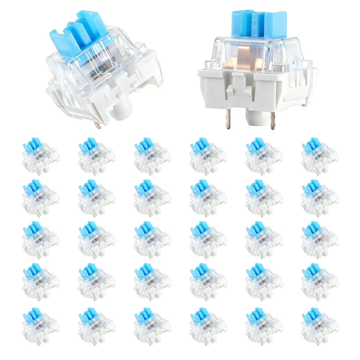30 Pcs Mechanical Keyboard Switches 3 Pin Blue Clicker Replacement