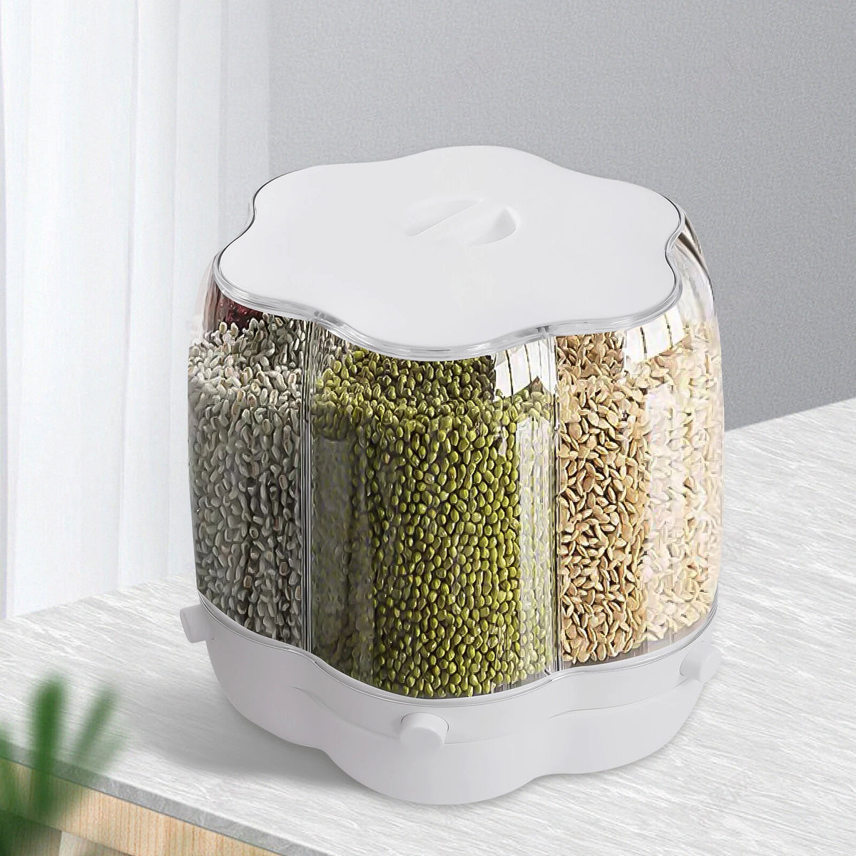 6-Grid Rice Dispenser for Countertop Storage (8KG)