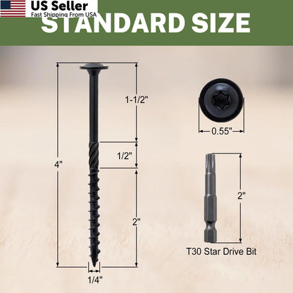 4-Inch Lag Screws #14 for Structural Wood Applications