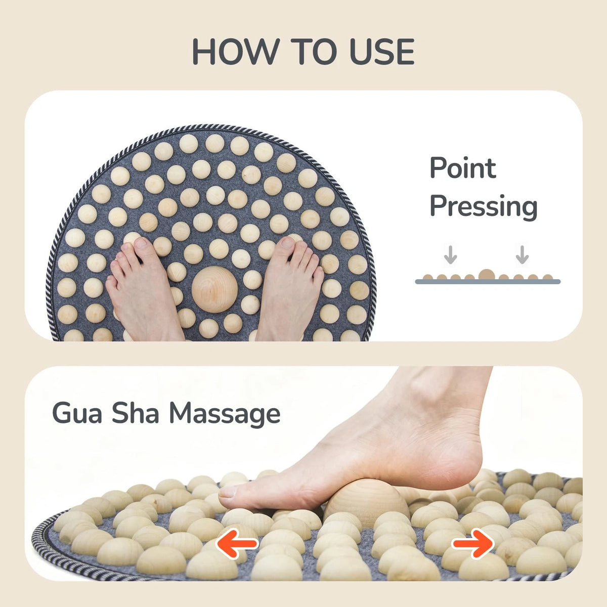 Wood Foot Acupressure Mat for Feet Relaxation (No Part Numbers)