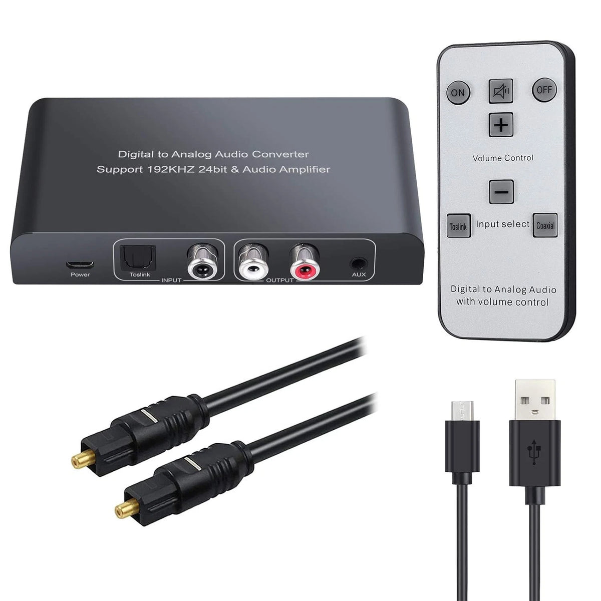 Digital to Analog Audio Converter with IR Remote Control for