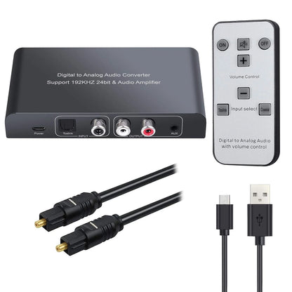 Digital to Analog Audio Converter with IR Remote Control for