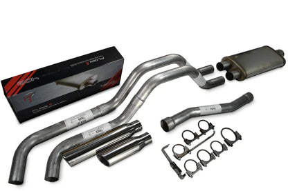2.5" Side Exit Dual Exhaust with Rolled Tip for Nissan Titan 2004-2006