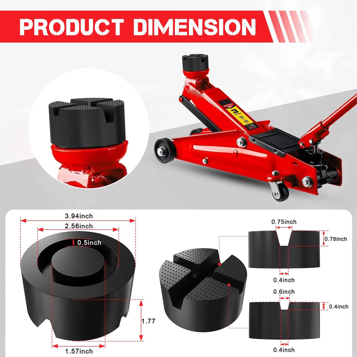 4 Inch Universal Rubber Pad for Floor Jack