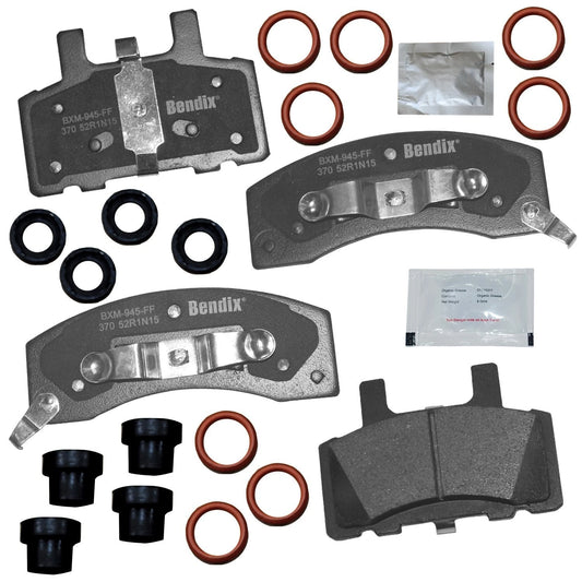Set of 4 High-Performance Semi-Metallic Front Brake Pads for Chevy, Dodge, GMC