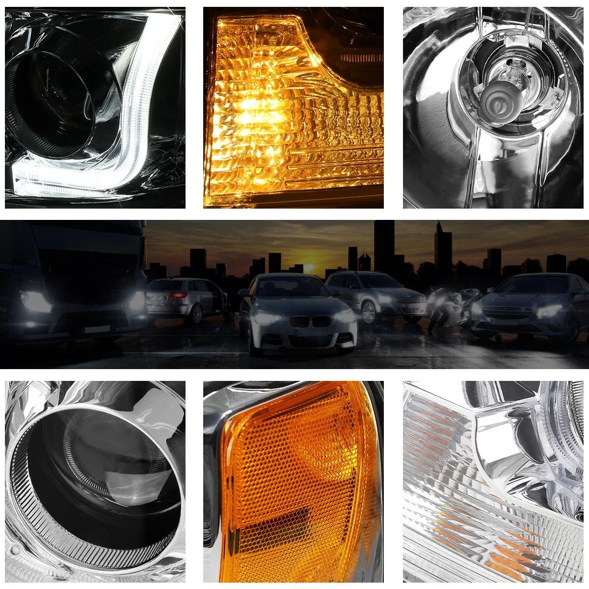Projector Headlight with Dual LED for 2004-2008 Ford F150/Mark LT
