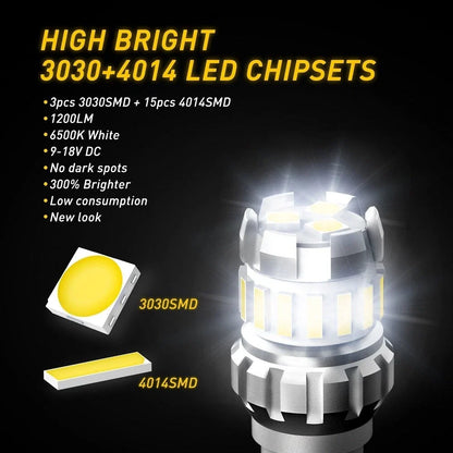 AUXITO 921 912 T15 LED Reverse Light Bulb Set 2X 2400LM 6500K