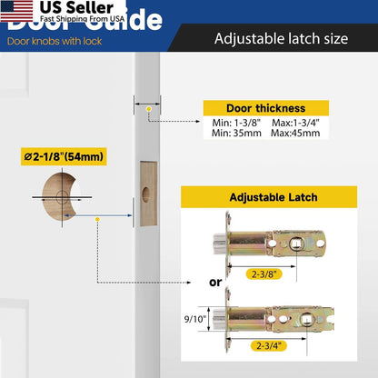 Keyed Entry Door Knob with Lock and Key for (1 Pack)