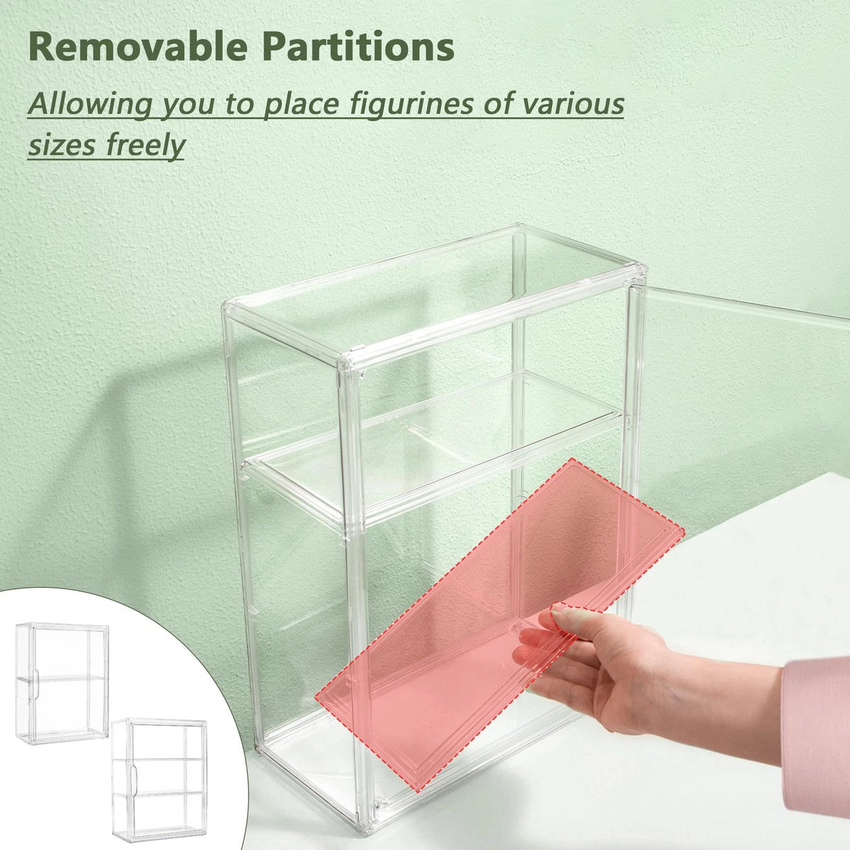 3-Tier Wall-Mounted Acrylic Display Case for Collectibles
