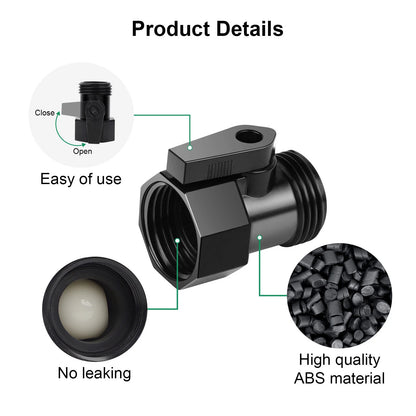 8pcs 3/4" ABS Ball Valve Quick Connect Drain Hose Shut Off Valve
