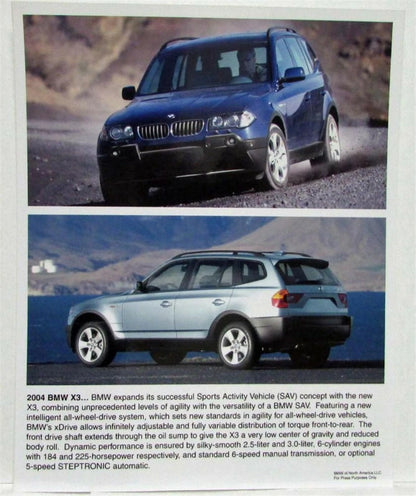 Press Kit for BMW X3 (2004)