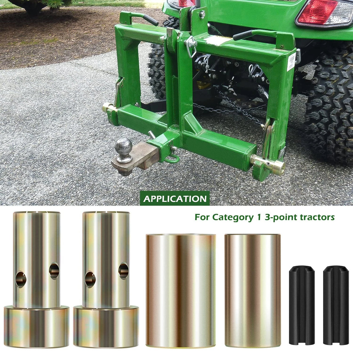 Quick Hitch Adapter Bushing Kit for Category 1 3-Point Hitch Tractors